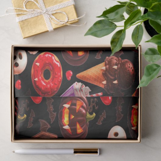 Pumpkin Dracula Spooky Cute Halloween Tissuepapier (Geschenk)