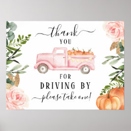Pumpkin-drive op Baby shower Dank u wel Poster