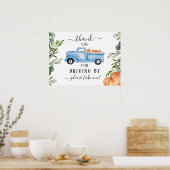 Pumpkin-drive op Baby shower Dank u wel Poster (Keuken)
