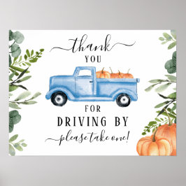 Pumpkin-drive op Baby shower Dank u wel Poster