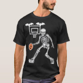 Pumpkin Dunker, Skeleton Basketball T-shirt (Voorkant)