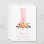 Pumpkin Dusky Roses 1st verjaardag Kaart (Voorkant)