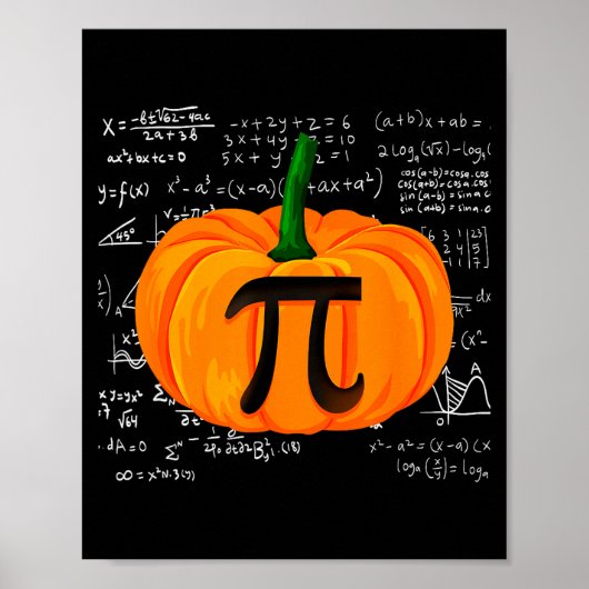 Pumpkin E Math Funny Halloween Thanksgiving Day Poster (Voorkant)