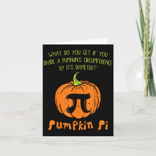Pumpkin E Math Shirt Funny Halloween Thanksgiving  Kaart (Voorkant)