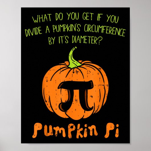 Pumpkin E Math Shirt Funny Halloween Thanksgiving Poster (Voorkant)
