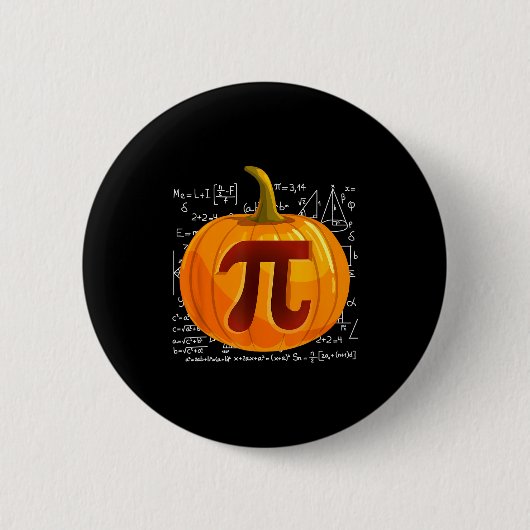 Pumpkin E Math Shirt Funny Halloween Thanksgiving Ronde Button 5,7 Cm (Voorkant)