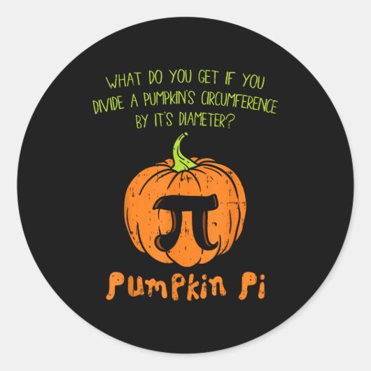 Pumpkin E Math Shirt Funny Halloween Thanksgiving  Ronde Sticker (Voorkant)