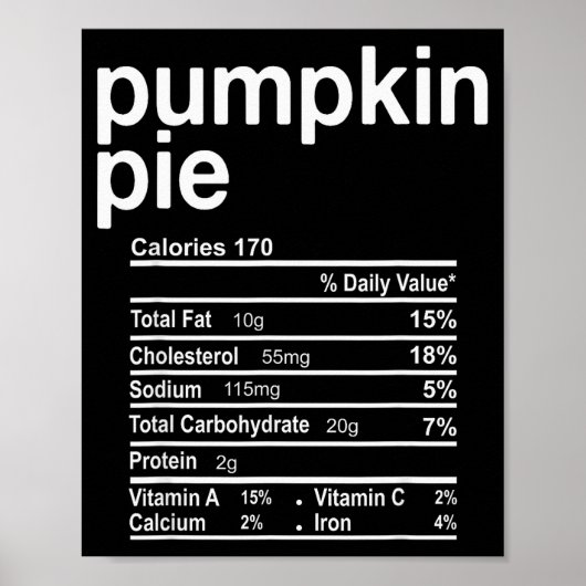 Pumpkin E Nutrition Facts Funny Thanksgiving Chris Poster (Voorkant)