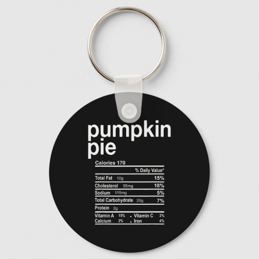 Pumpkin E Nutrition Facts Funny Thanksgiving Chris Sleutelhanger (Voorkant)