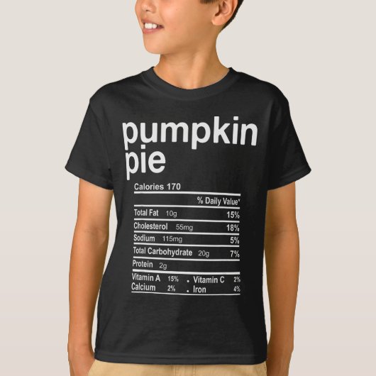 Pumpkin E Nutrition Facts Funny Thanksgiving Chris T-shirt (Voorkant)
