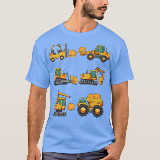 Pumpkin Ecavator Lazy Halloween Costume Heavy Equi T-shirt