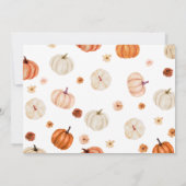 Pumpkin eerste verjaardag foto uitnodigen kaart (Achterkant)