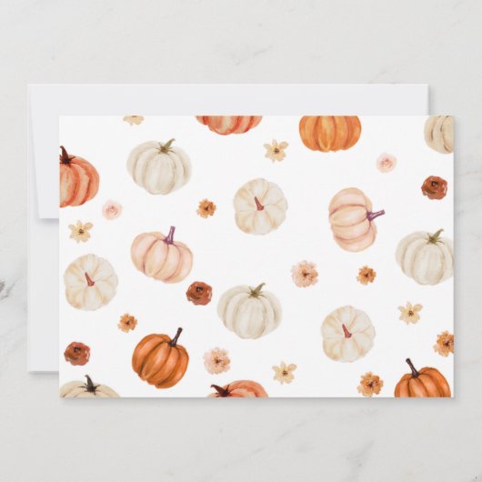 Pumpkin eerste verjaardag foto uitnodigen kaart (Achterkant)