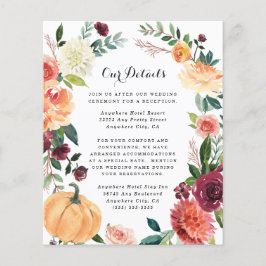 Pumpkin Elegant Herfst Floral Wedding Enclosure Ka