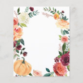 Pumpkin Elegant Herfst Floral Wedding Enclosure Ka (Achterkant)