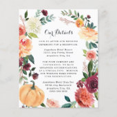 Pumpkin Elegant Herfst Floral Wedding Enclosure Ka (Voorkant)