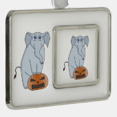 Pumpkin Elephant Verzilverd Omlijst Ornament (Rechts)