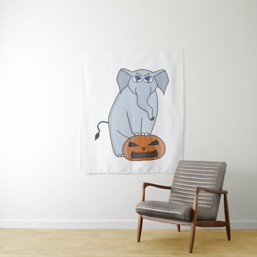 Pumpkin Elephant Wandkleed (In situ)