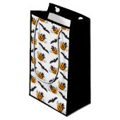 Pumpkin en Bat Pattern Jack O Lantern Black Klein Cadeauzakje (Voorkant Gekanteld)