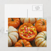 Pumpkin en Candy Corn Briefkaart (Voorkant / Achterkant)