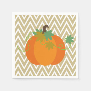 Pumpkin en Chevron Zigzag Pattern Papier Napkins Servet