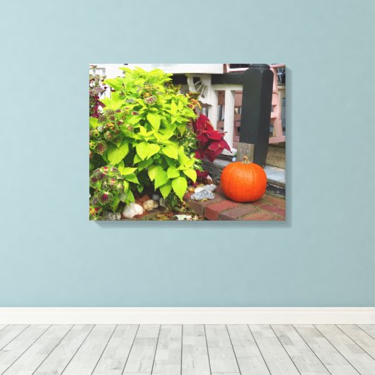 Pumpkin en Coleus - Martha's wijngaard Canvas Afdruk (Insitu (Houten vloer))