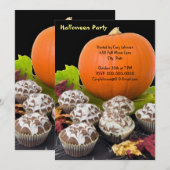 Pumpkin en Cupcakes Halloween Party Invitation Kaart (Voorkant / Achterkant)