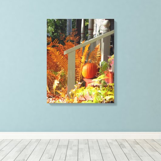 Pumpkin en Ferns - Martha's wijngaard Canvas Afdruk (Insitu (Houten vloer))
