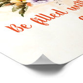 Pumpkin en Flowers Gratitude Quote Poster (Hoek)