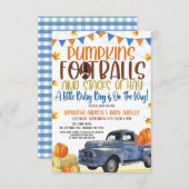 Pumpkin en Footballs Baby shower Kaart (Voorkant / Achterkant)