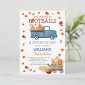 Pumpkin en Footballs Baby shower Kaart (Staand voorkant)