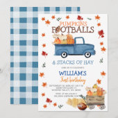 Pumpkin en Footballs Baby shower Kaart (Voorkant / Achterkant)