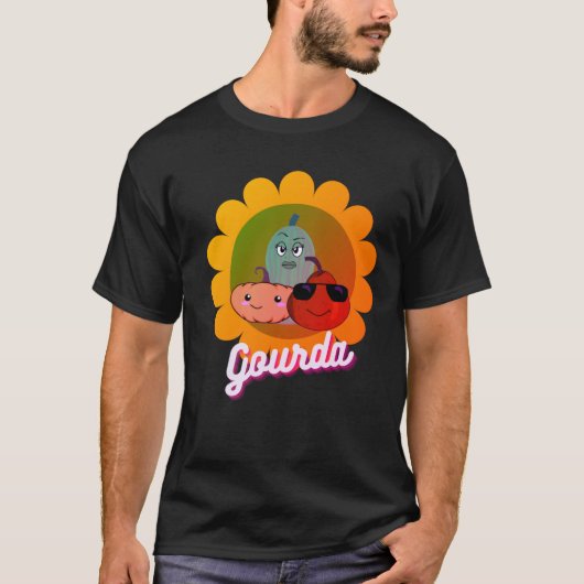 Pumpkin en Gourd Pun Halloween Rainbow T-shirt (Voorkant)