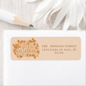 Pumpkin en het voor wijnstokken gelukkige hallowee etiket (Insitu)