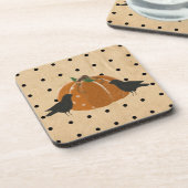 Pumpkin en Polka Dots Cork Onderzetter (Linkerzijde)