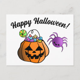 Pumpkin en Spider Happy Halloween Briefkaart