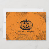 Pumpkin en spinweb Halloween Party Kaart (Achterkant)