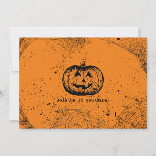 Pumpkin en spinweb Halloween Party Kaart (Achterkant)