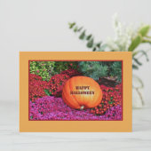 PUMPKIN EN STROMEN/HAPPY HALLOEEN-flatcard Kaart (Staand voorkant)
