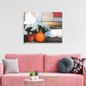Pumpkin en White Mums - Martha's wijntuin Canvas Afdruk (Insitu (Woonkamer))