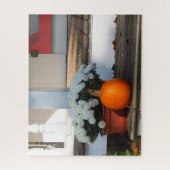 Pumpkin en White Mums - Martha's wijntuin Legpuzzel (Verticaal)