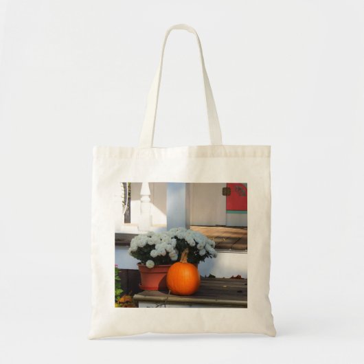 Pumpkin en White Mums - Martha's wijntuin Tote Bag (Voorkant)