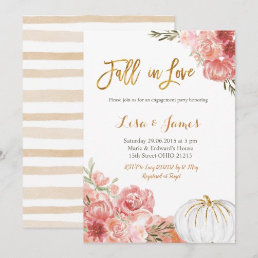 Pumpkin Engagement party Herfst in Love verloving Kaart (Voorkant / Achterkant)