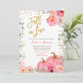 Pumpkin Engagement Party Herfst in Love verloving Kaart (Staand voorkant)