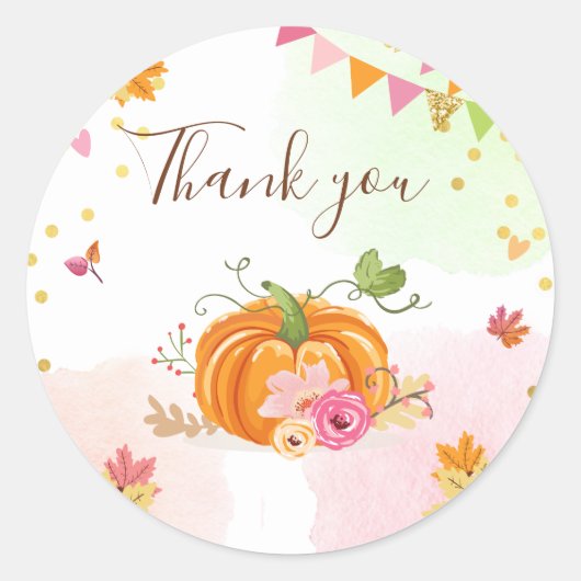 Pumpkin Envelope sticker van zeehonden Dank u Flor (Voorkant)