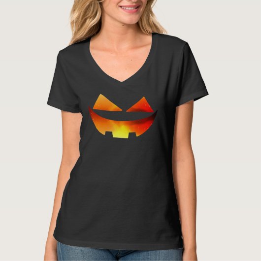 Pumpkin Face Halloween Jack O Lantern Easy Costume T-shirt (Voorkant)