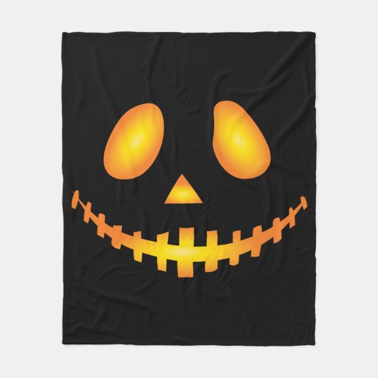 Pumpkin Face Halloween Jack O Lantern Spooky Fleece Deken (Voorkant)