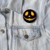 Pumpkin Face Halloween Jack O Lantern Spooky Ronde Button 5,7 Cm (In situ)