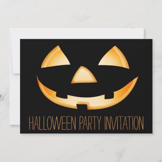 Pumpkin Face Halloween Party Invitation Card Kaart (Voorkant)