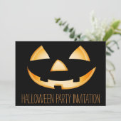 Pumpkin Face Halloween Party Invitation Card Kaart (Staand voorkant)